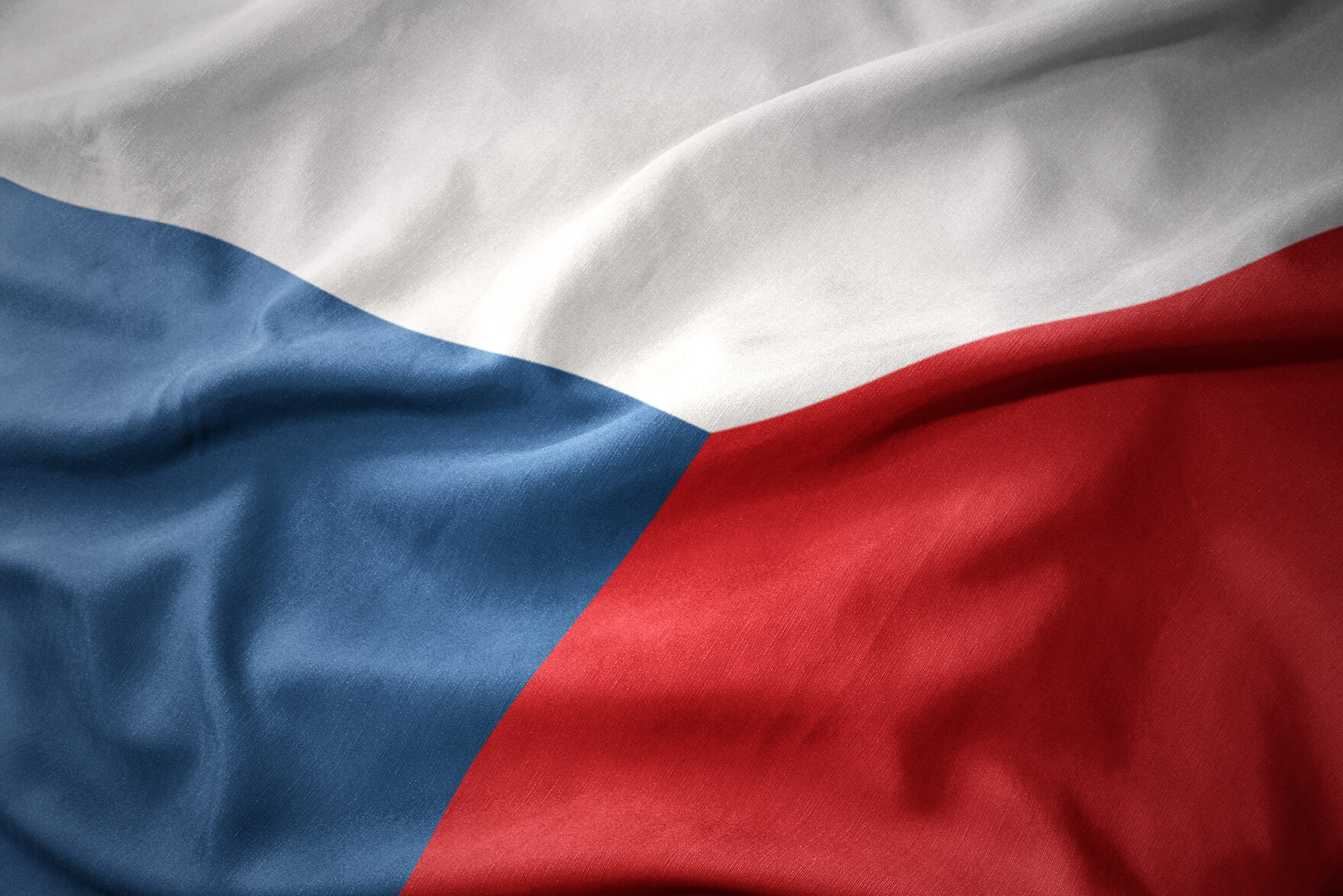 Fahne der Tschechischen Republik: weiß, blau, rot.